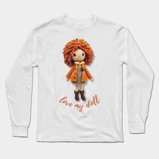 Handmade Wool Doll, Cozy and Cute - design 6 Long Sleeve T-Shirt
